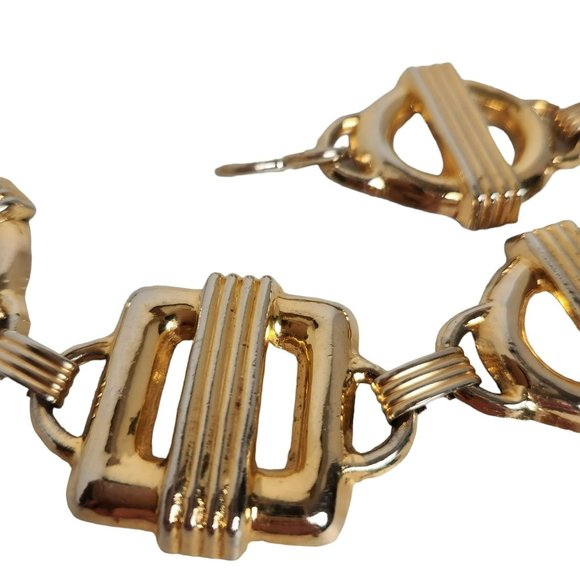 Vintage 1986 MZA of NY Gold Metal Statement Belt 37-3/4" L x 1-1/2" W - Picture 12 of 15